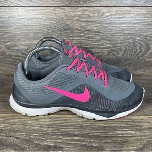 Nike Women's Size 8.5 Flex Trainer 6 Cool Grey Pink Cross Training Shoes